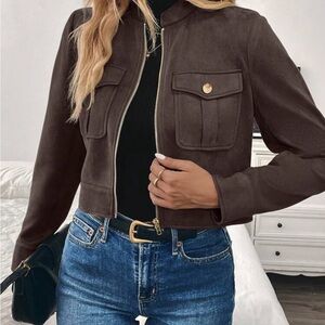 SHEIN Brown Bomber Jacket